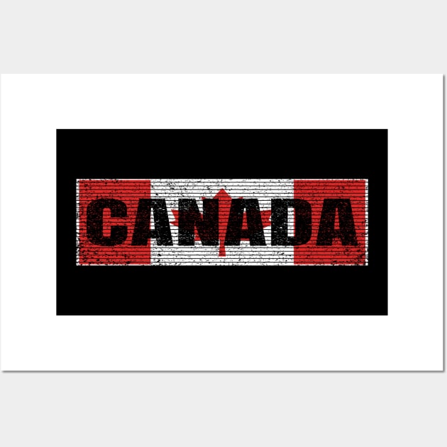 Canadian National Flag Vintage Canada Country Gift Wall Art by Grabitees